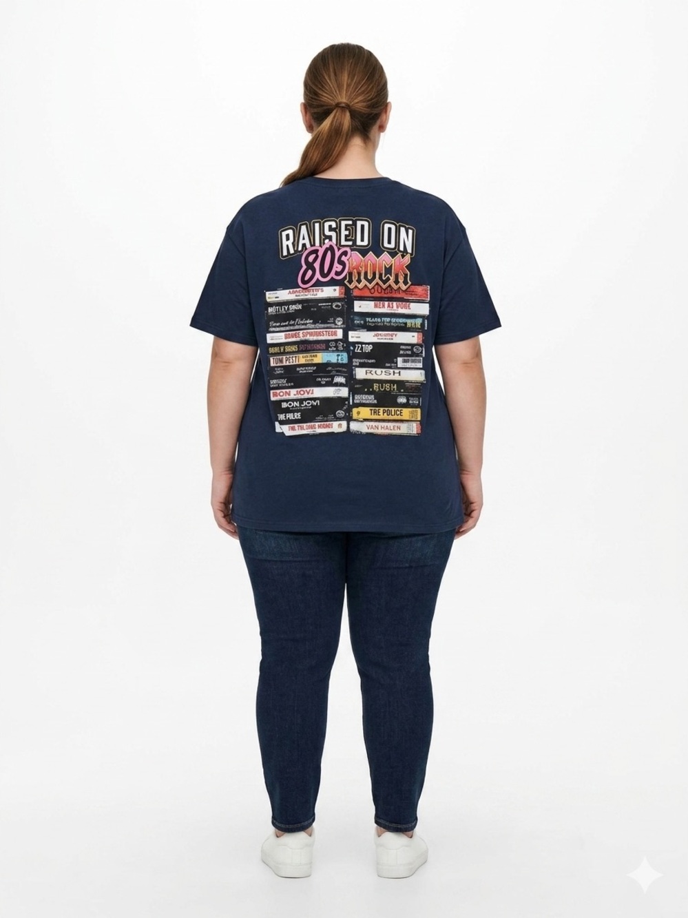Gildan Navy 'Raised on 80s Rock' Graphic Tee